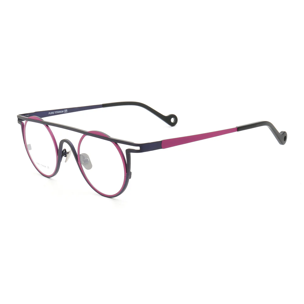 Quinn | Round Flat Top Pure Titanium Eyewear Frames | Funky Geometric Glasses For Men & Women - Image 9