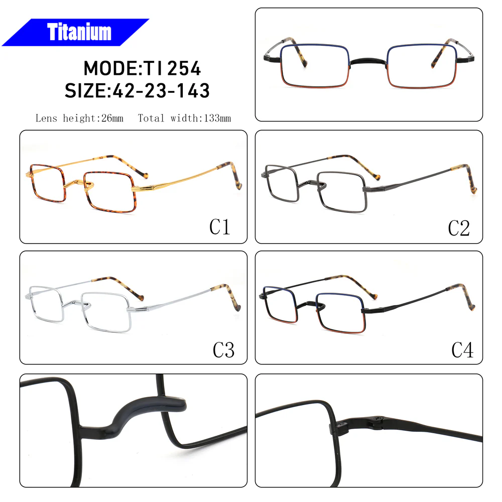 Taylen | Classic Rectangle Titanium Glasses Frames - Image 13