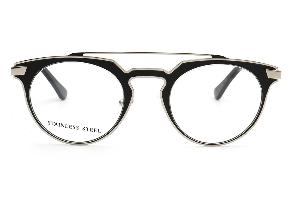 Faulkner | Round Mens Stainless Steel Glasses Frames | Double Bridge Womens Metal Eyeglasses Frames Vintage - Image 16
