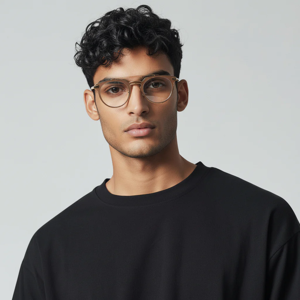 Faulkner | Round Mens Stainless Steel Glasses Frames | Double Bridge Womens Metal Eyeglasses Frames Vintage - Image 3