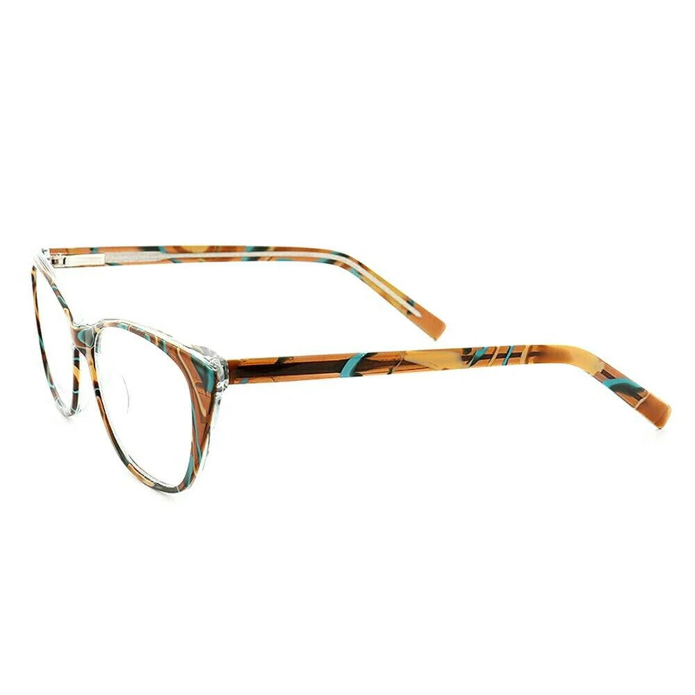 Priscilla | Lightweight Patterned Cat Eye Glasses For Women | Colorful Acetate Design - Image 10