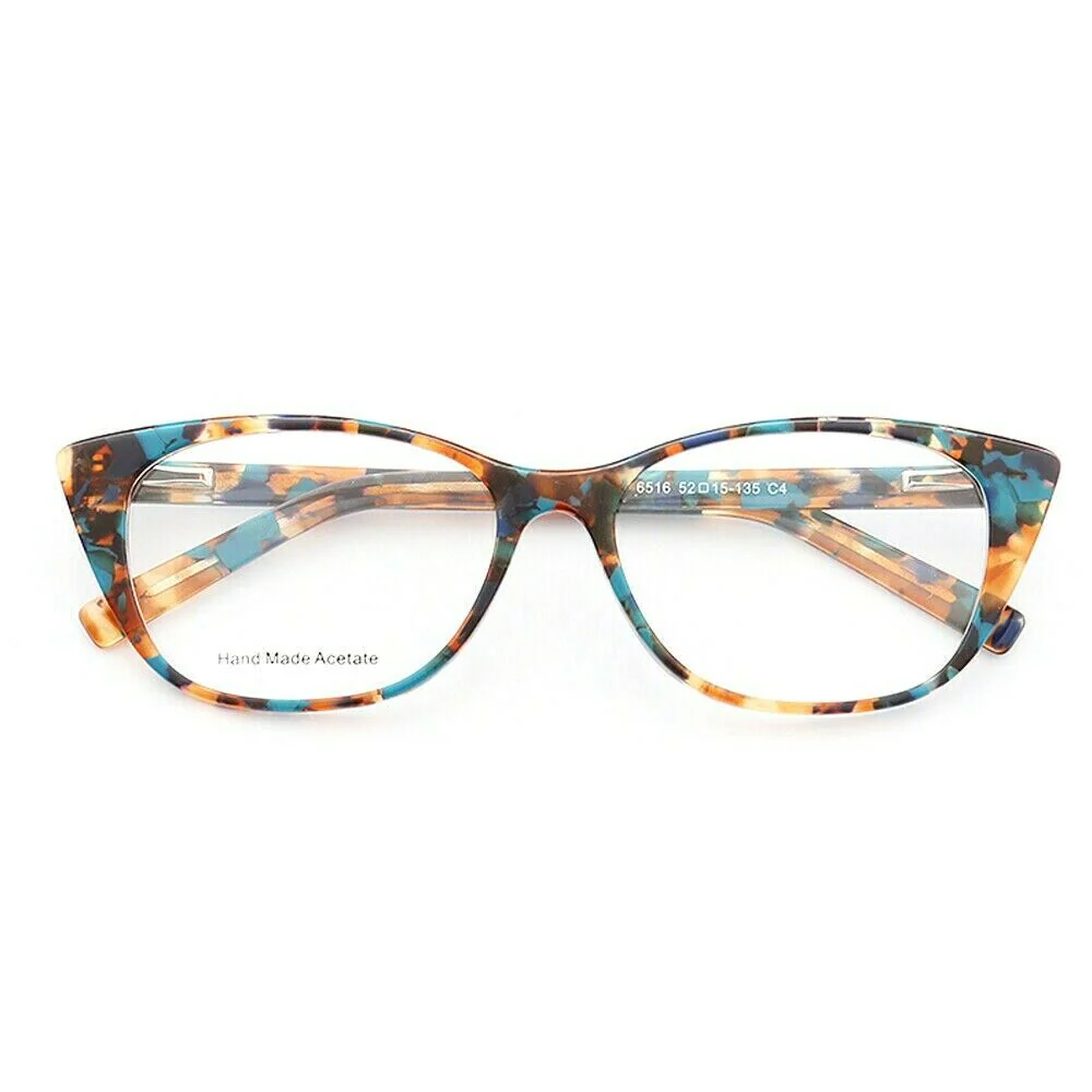 Priscilla | Lightweight Patterned Cat Eye Glasses For Women | Colorful Acetate Design - Image 3