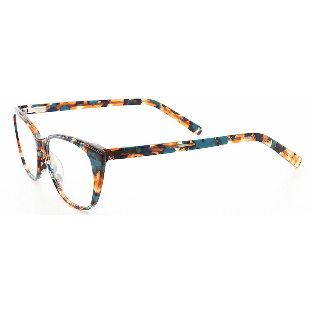 Priscilla | Lightweight Patterned Cat Eye Glasses For Women | Colorful Acetate Design - Image 4