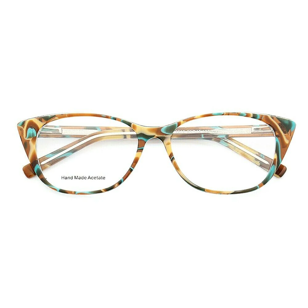 Priscilla | Lightweight Patterned Cat Eye Glasses For Women | Colorful Acetate Design - Image 9