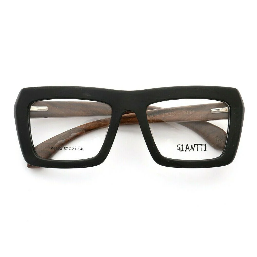 Garland | Retro Oversized Wooden Eyeglasses For Men & Women | Acetate Frame w/ Wood Temples - Image 5