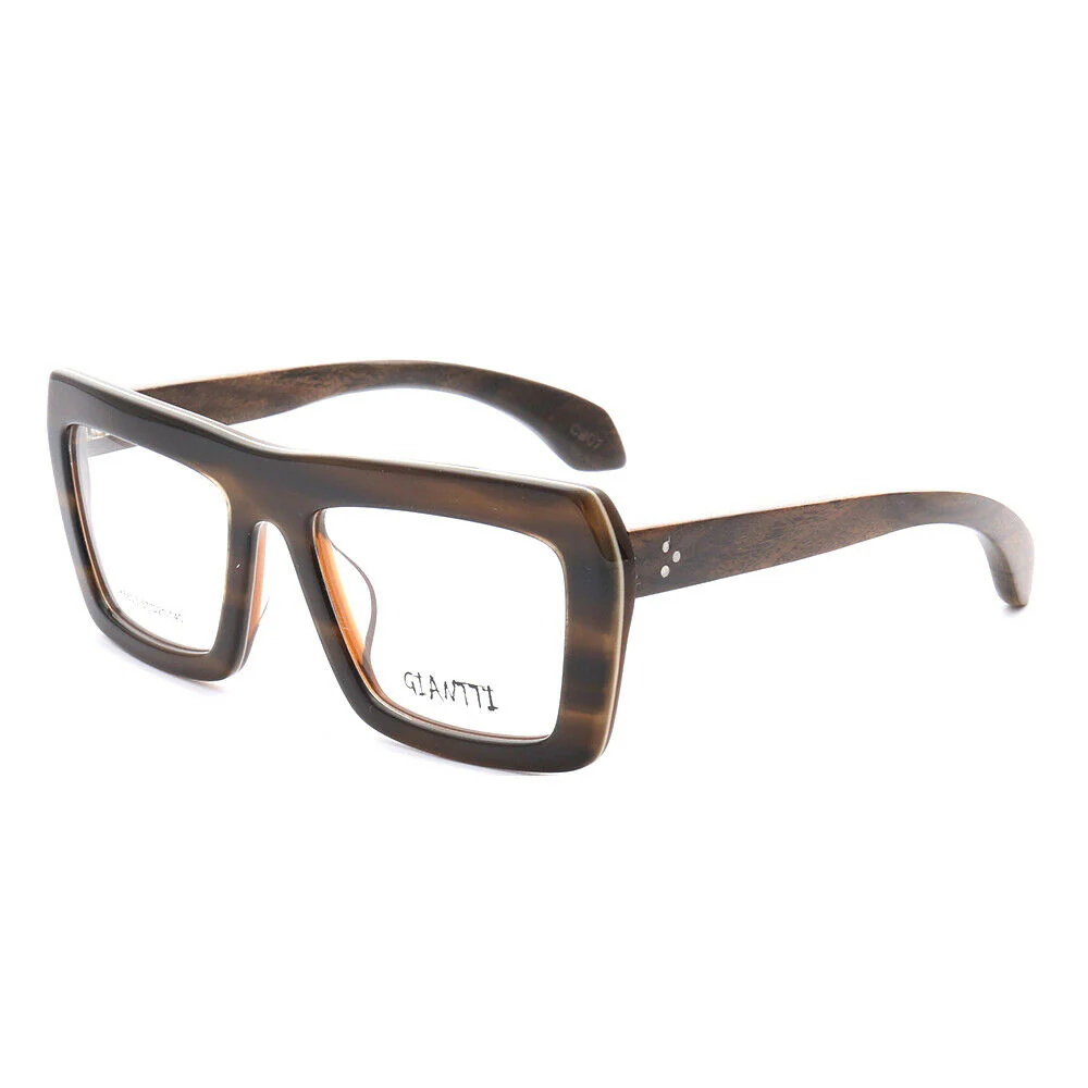 Garland | Retro Oversized Wooden Eyeglasses For Men & Women | Acetate Frame w/ Wood Temples - Image 8