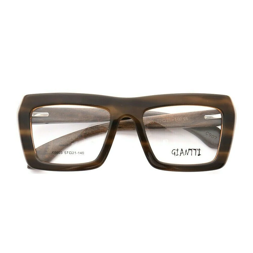 Garland | Retro Oversized Wooden Eyeglasses For Men & Women | Acetate Frame w/ Wood Temples - Image 9